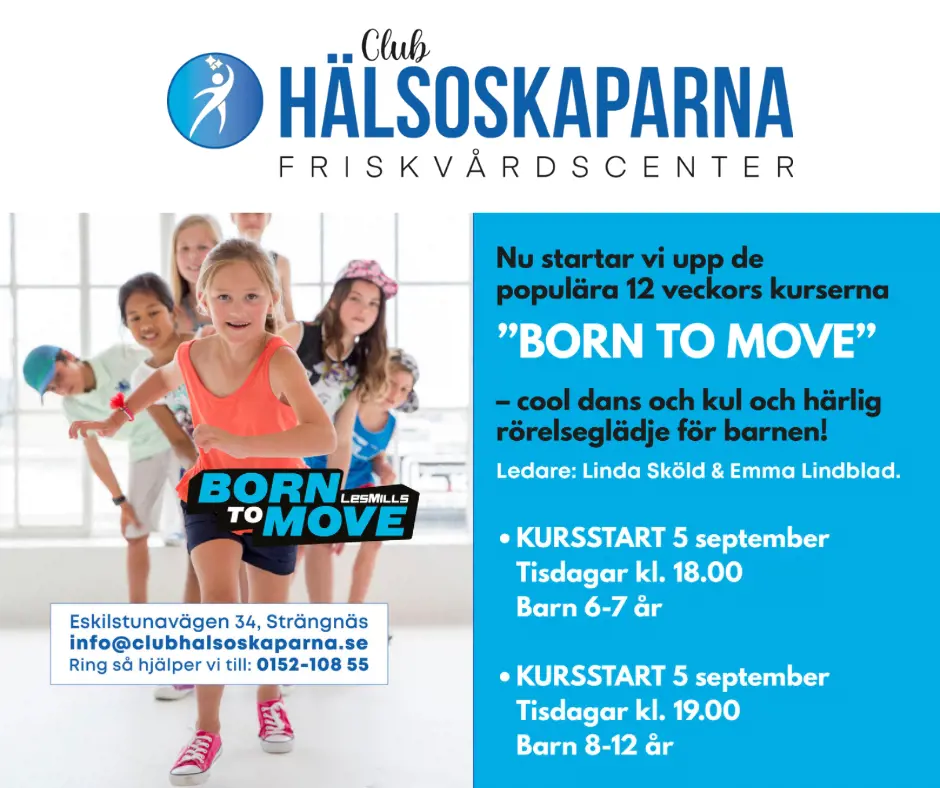 Born to move barndans på Club Hälsoskaparna i Strängnäs