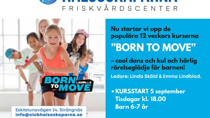 Born to move barndans på Club Hälsoskaparna i Strängnäs